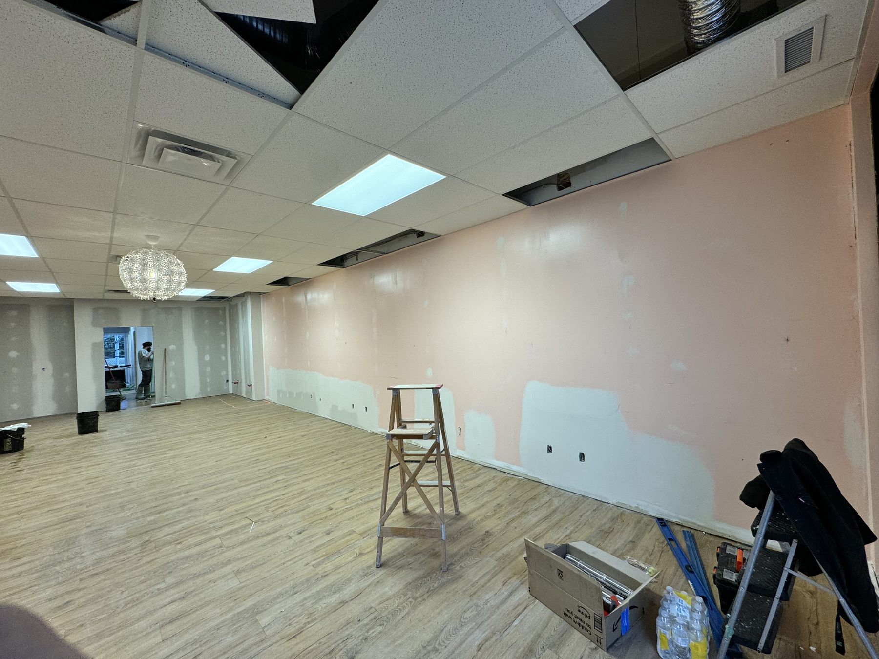 Open room before a feature wall was installed